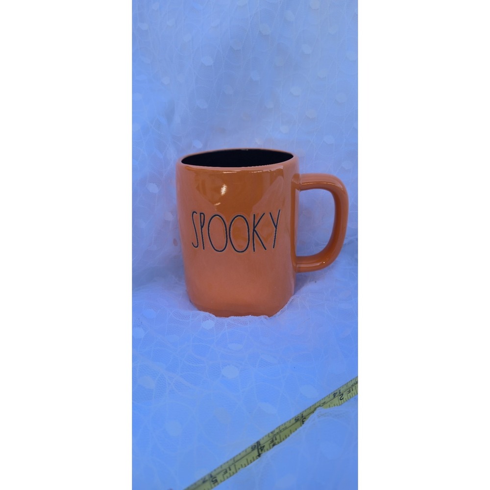 Rae Dunn Spooky Orange Black Halloween Coffee Mug 20 oz Ceramic Cup